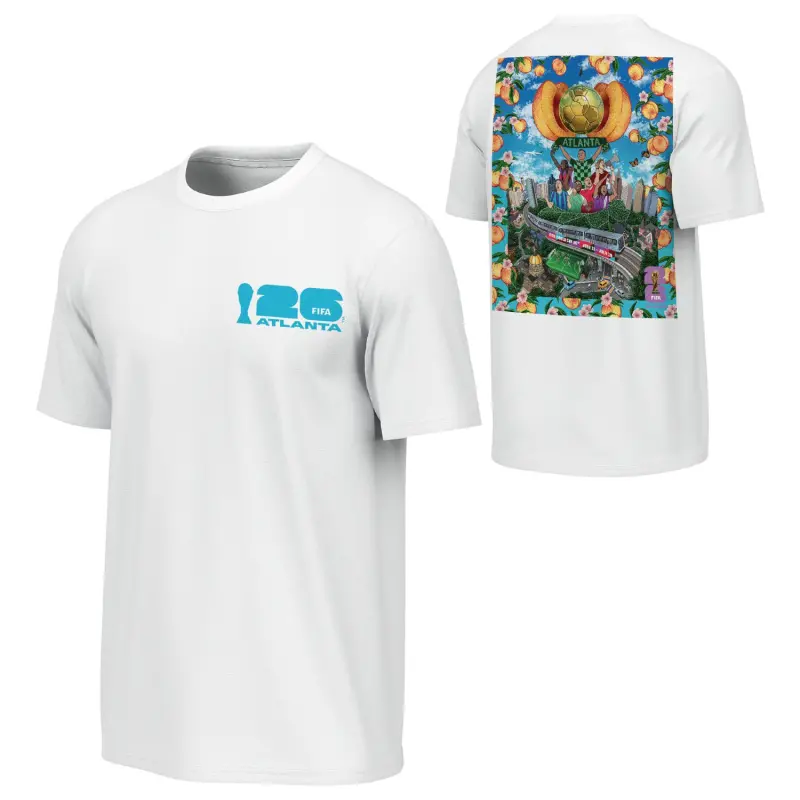 2026 World Cup Atlanta Poster White T-Shirt – Unisex – World Cup Soccer Shirts & Gear