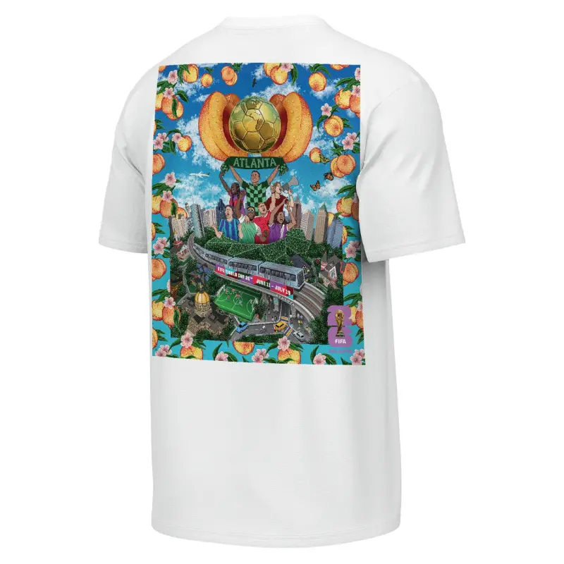 2026 World Cup Atlanta Poster White T-Shirt – Unisex – World Cup Soccer Shirts & Gear