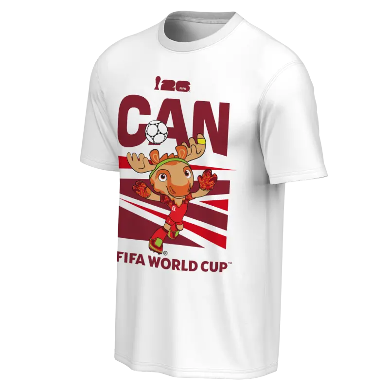 2026 World Cup Canada Mascot White T-Shirt – Unisex – World Cup Soccer Shirts & Gear
