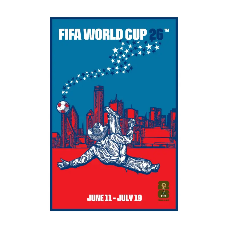 2026 World Cup Dallas Host City Poster – World Cup Soccer Shirts & Gear