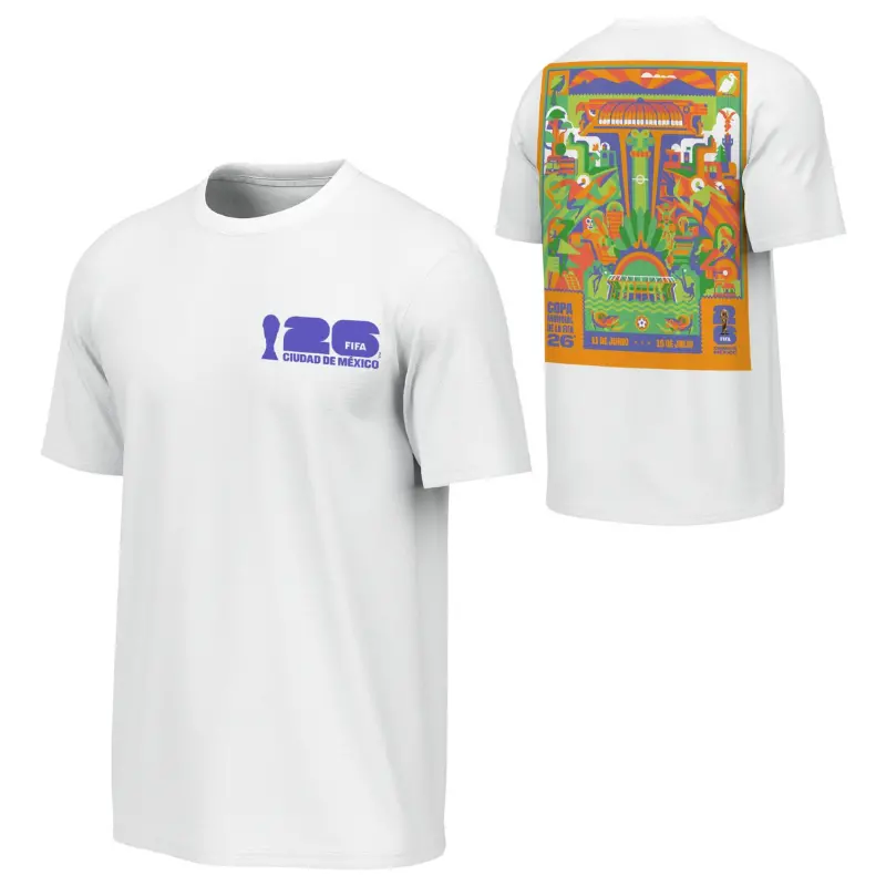 2026 World Cup Mexico City Poster White T-Shirt – Unisex – World Cup Soccer Shirts & Gear