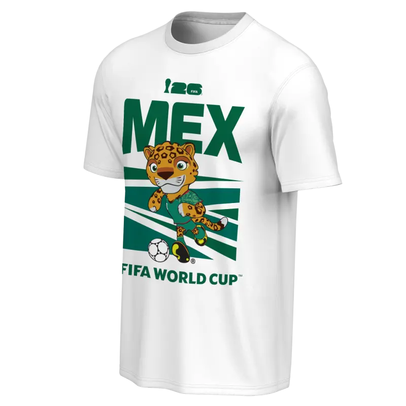 2026 World Cup Mexico Mascot White T-Shirt – Unisex – World Cup Soccer Shirts & Gear