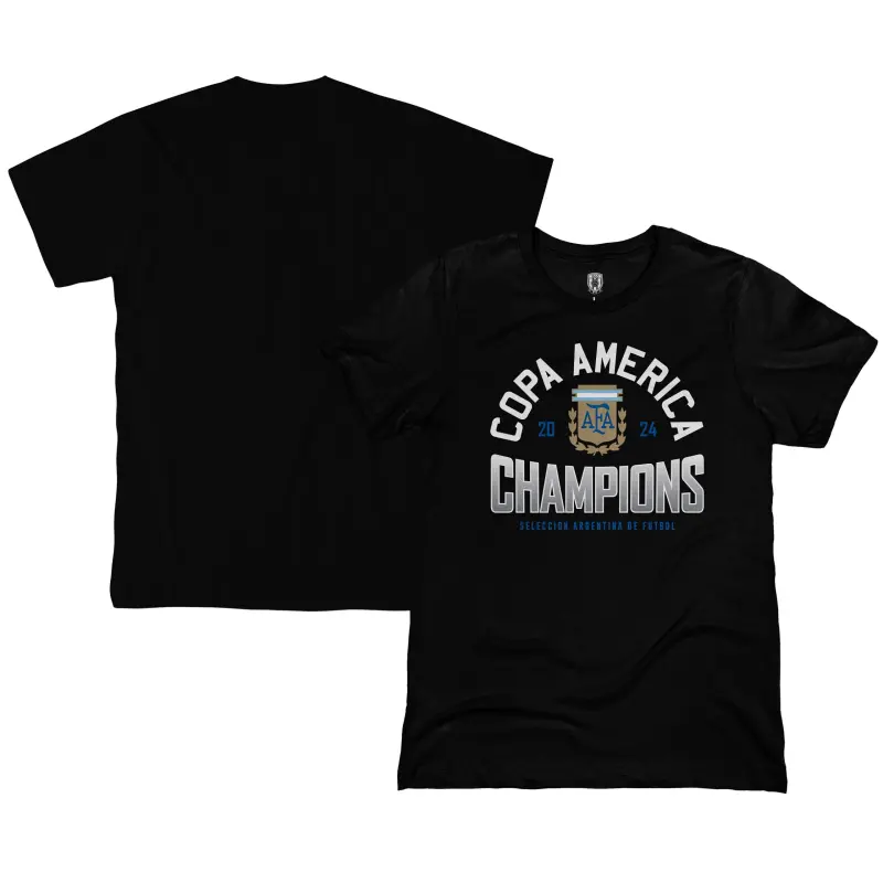 Argentina National Team 1863FC 2024 Copa America Champions T-Shirt – Black – World Cup Soccer Shirts & Gear