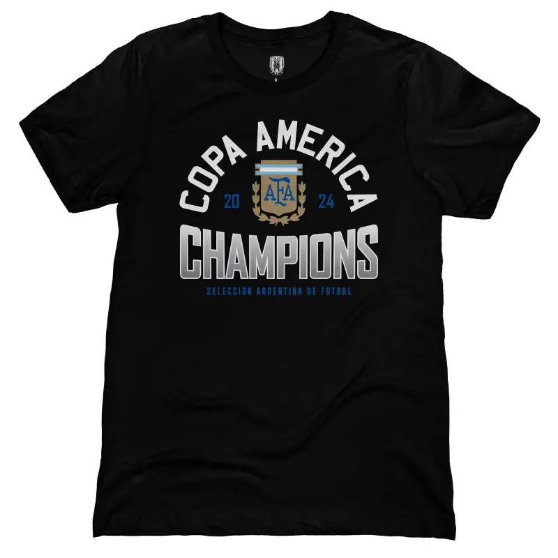 Argentina National Team 1863FC 2024 Copa America Champions T-Shirt – Black – World Cup Soccer Shirts & Gear