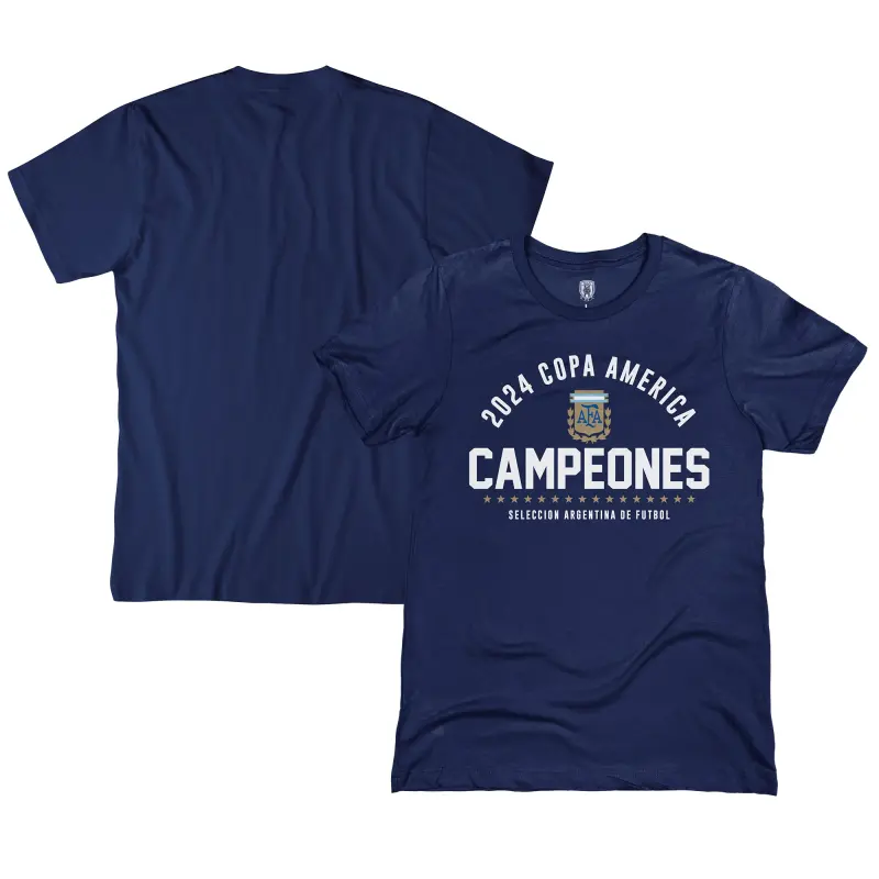 Argentina National Team 1863FC 2024 Copa America Champions T-Shirt – Navy – World Cup Soccer Shirts & Gear
