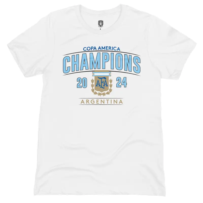 Argentina National Team 1863FC 2024 Copa America Champions T-Shirt – White – World Cup Soccer Shirts & Gear
