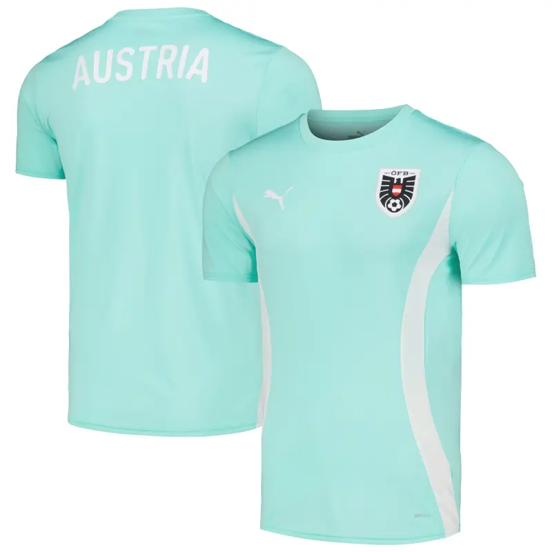 Austria National Team Puma 2023/24 Pre-Match Jersey – Mint – World Cup Soccer Shirts & Gear