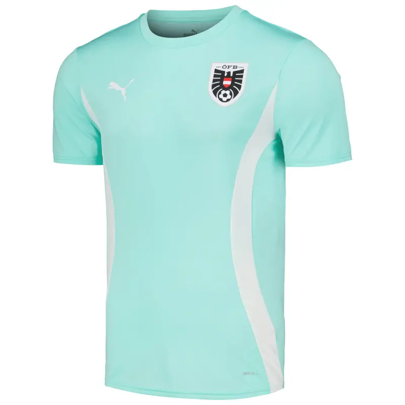 Austria National Team Puma 2023/24 Pre-Match Jersey – Mint – World Cup Soccer Shirts & Gear