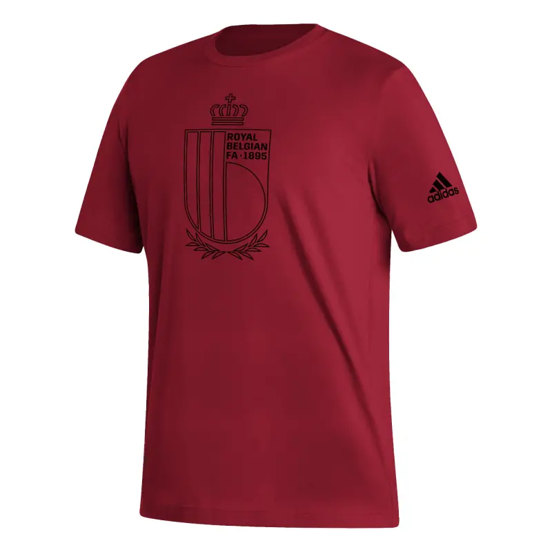 Belgium National Team adidas Outlined Crest T-Shirt – Red – World Cup Soccer Shirts & Gear