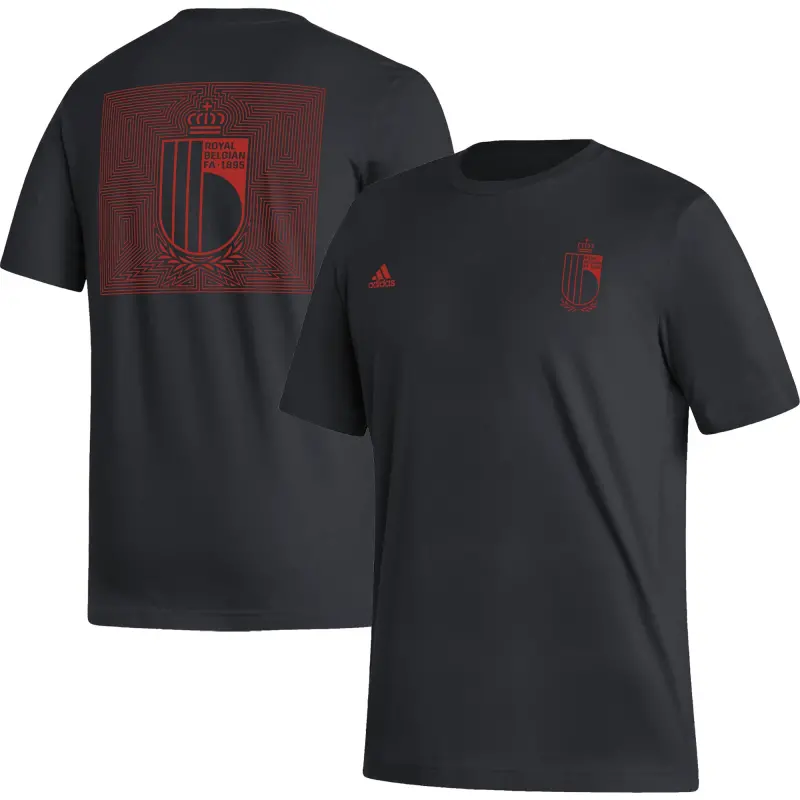 Belgium National Team adidas Pattern Crest T-Shirt – Black – World Cup Soccer Shirts & Gear