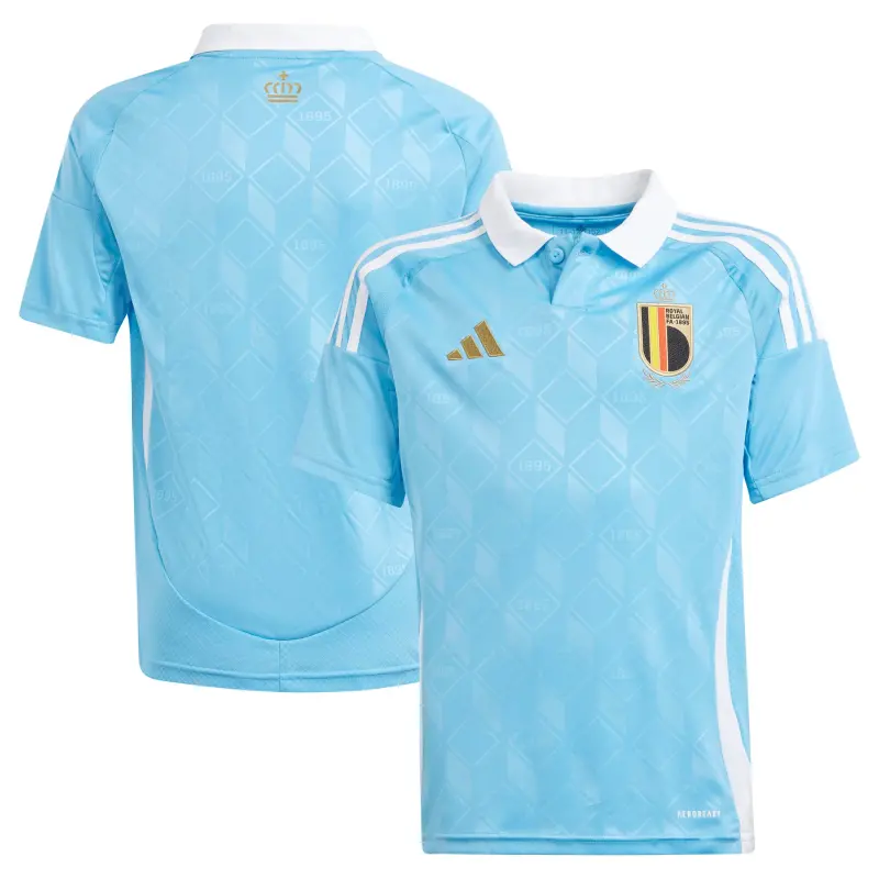 Belgium National Team adidas Youth 2024 Away Replica Jersey – Blue – World Cup Soccer Shirts & Gear