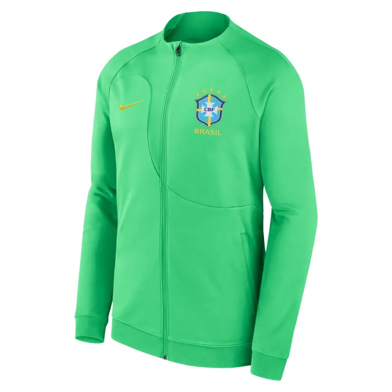 Brazil National Team Nike 2022 Academy Pro Anthem Performance Raglan Full-Zip Jacket – Green – World Cup Soccer Shirts & Gear
