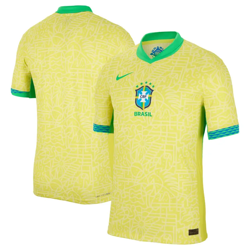 Brazil National Team Nike 2024 Home Match Authentic Jersey – Yellow – World Cup Soccer Shirts & Gear
