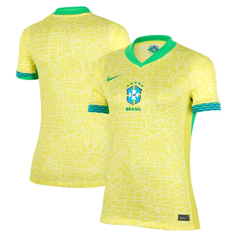 Brazil National Team Nike Women’s 2024 Home Stadium Replica Jersey – Yellow – World Cup Soccer Shirts & Gear