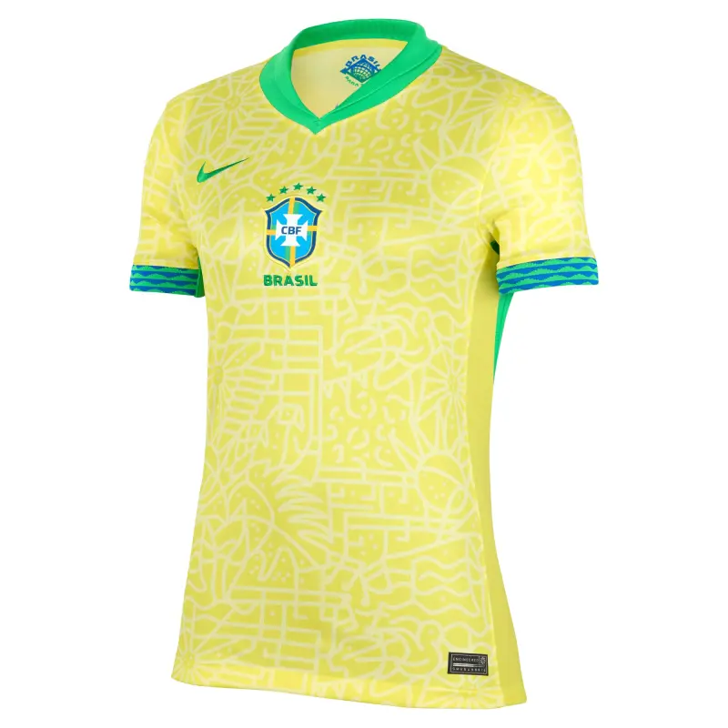 Brazil National Team Nike Women’s 2024 Home Stadium Replica Jersey – Yellow – World Cup Soccer Shirts & Gear