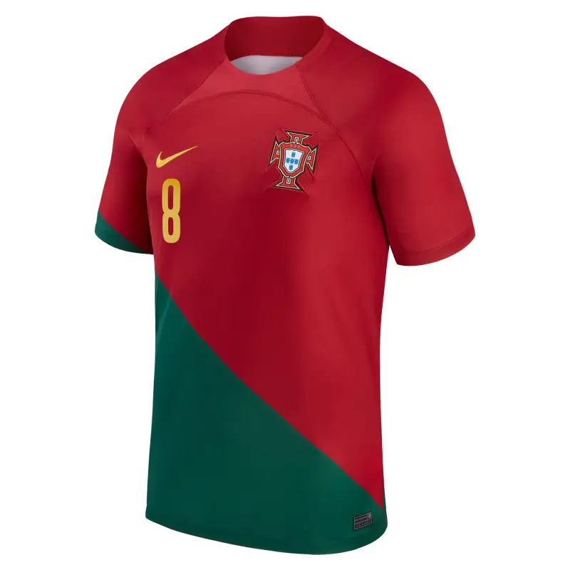 Bruno Fernandes Portugal National Team Nike 2022/23 Home Breathe Stadium Replica Player Jersey – Red – World Cup Soccer Shirts & Gear