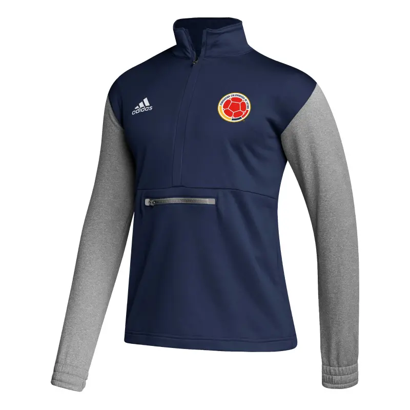 Colombia National Team adidas Crest Long Sleeve Half-Zip Top – Navy – World Cup Soccer Shirts & Gear