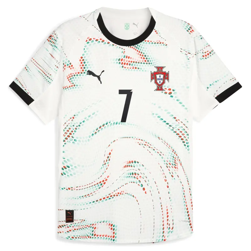 Cristiano Ronaldo Portugal National Team Puma 2025 Away Authentic Jersey – White – World Cup Soccer Shirts & Gear
