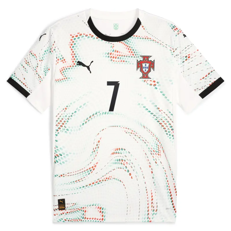 Cristiano Ronaldo Portugal National Team Puma 2025 Away Replica Jersey – White – World Cup Soccer Shirts & Gear