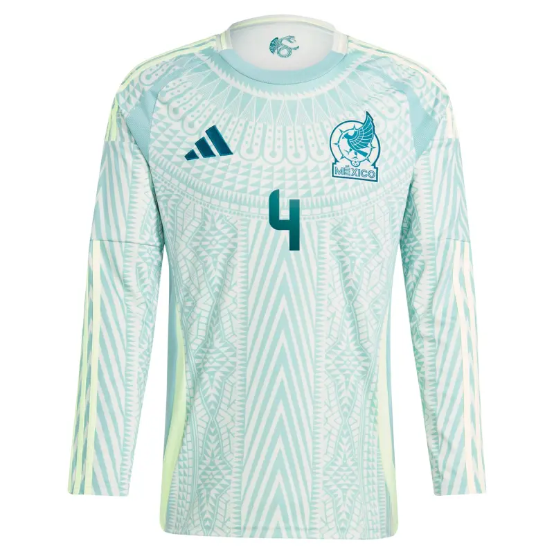 Edson Alvarez Mexico National Team adidas 2024 Away Replica Player Long Sleeve Jersey – Green – World Cup Soccer Shirts & Gear
