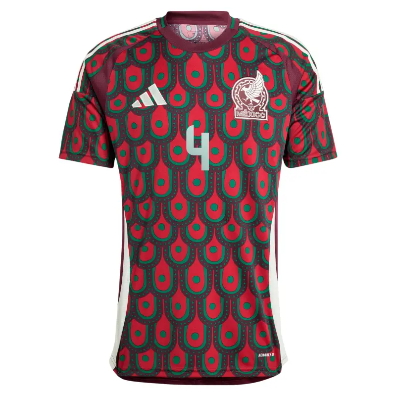 Edson Alvarez Mexico National Team adidas 2024 Home Replica Player Jersey – Burgundy – World Cup Soccer Shirts & Gear