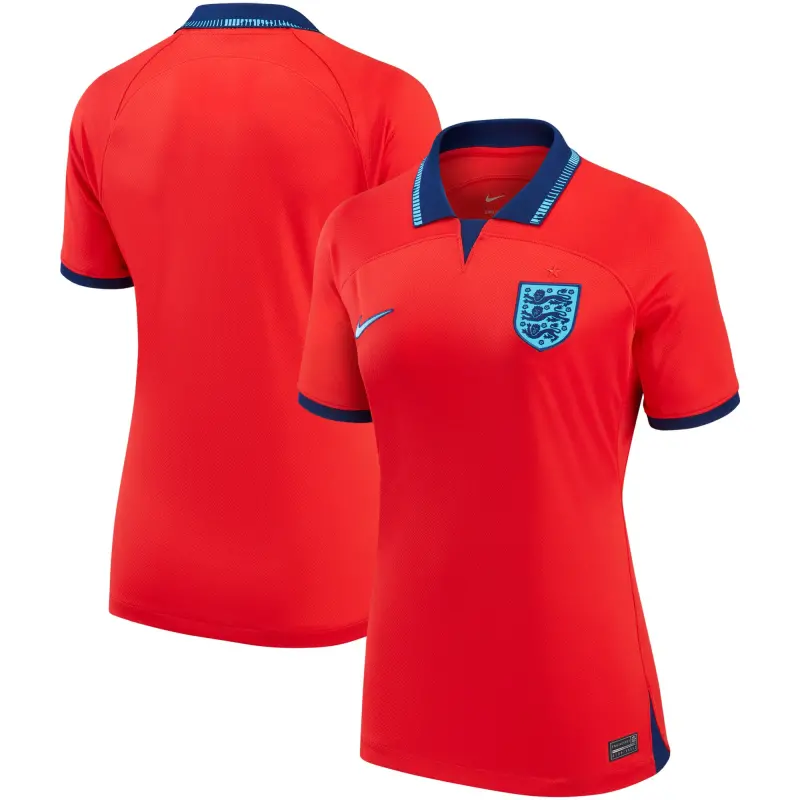 England National Team Nike Women’s 2022/23 Away Breathe Stadium Replica Blank Jersey – Red – World Cup Soccer Shirts & Gear
