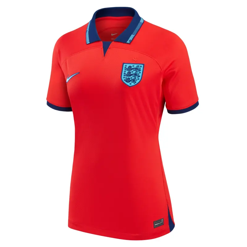 England National Team Nike Women’s 2022/23 Away Breathe Stadium Replica Blank Jersey – Red – World Cup Soccer Shirts & Gear