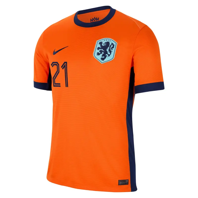 Frenkie de Jong Netherlands National Team Nike 2024 Home Replica Jersey – Orange – World Cup Soccer Shirts & Gear