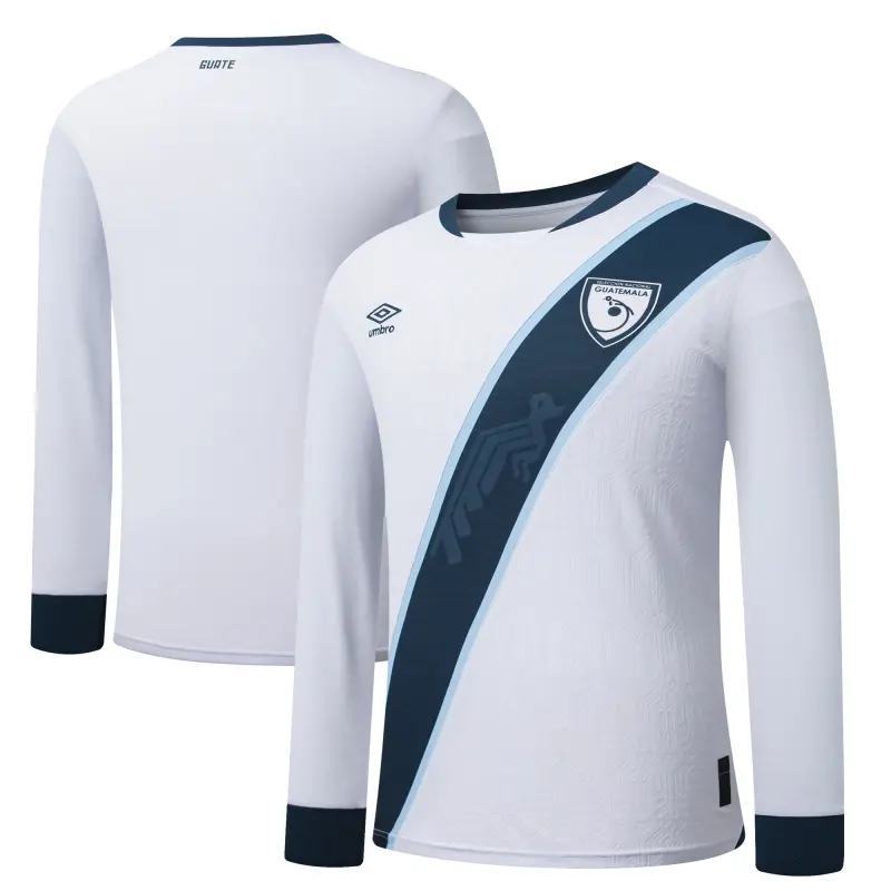 Guatemala National Team Umbro 2025 Home Replica Long Sleeve Jersey – White – World Cup Soccer Shirts & Gear