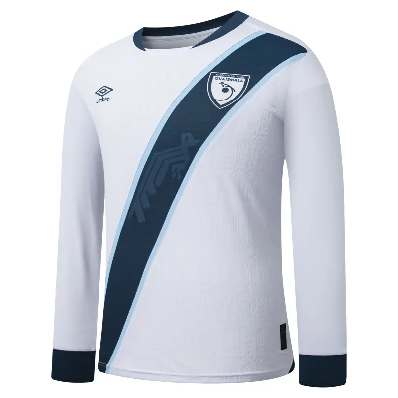 Guatemala National Team Umbro 2025 Home Replica Long Sleeve Jersey – White – World Cup Soccer Shirts & Gear