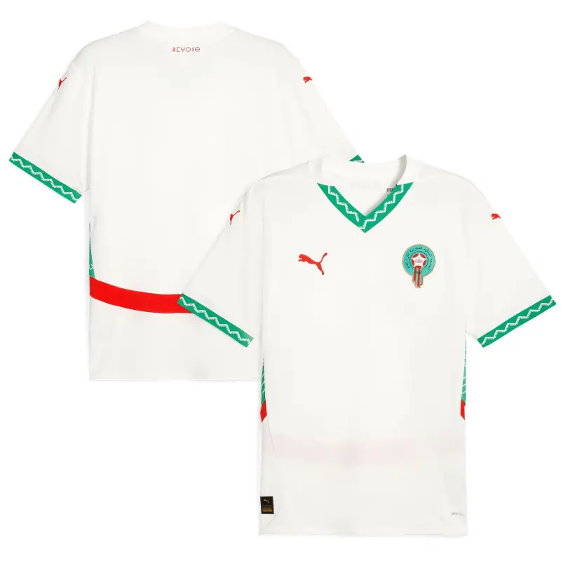 Morocco National Team Puma 2025 Away Replica Jersey – White – World Cup Soccer Shirts & Gear