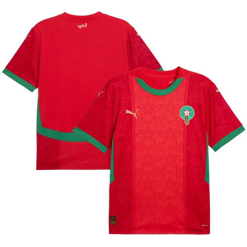 Morocco National Team Puma 2025 Home Replica Jersey – Red – World Cup Soccer Shirts & Gear