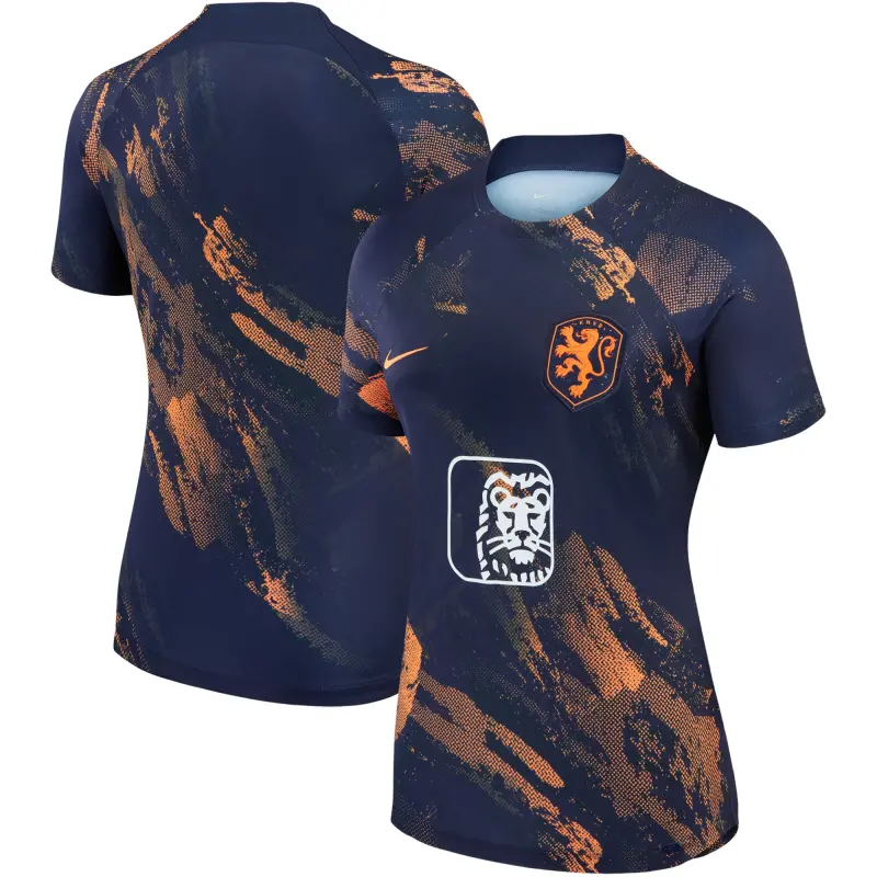 Netherlands Women’s National Team Nike Women’s 2023 Pre-Match Top – Navy – World Cup Soccer Shirts & Gear