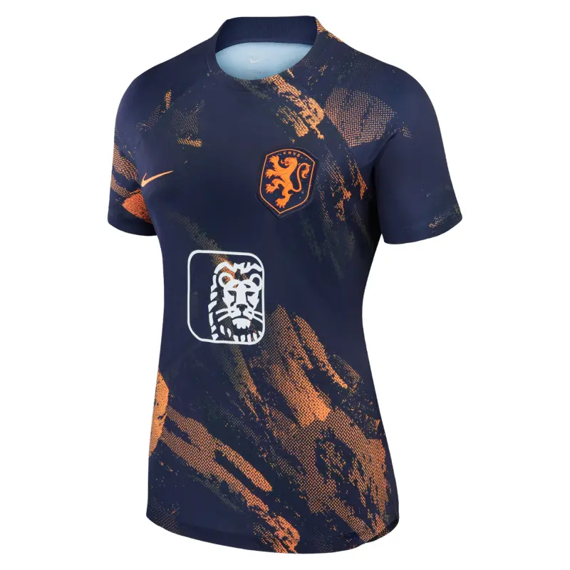 Netherlands Women’s National Team Nike Women’s 2023 Pre-Match Top – Navy – World Cup Soccer Shirts & Gear