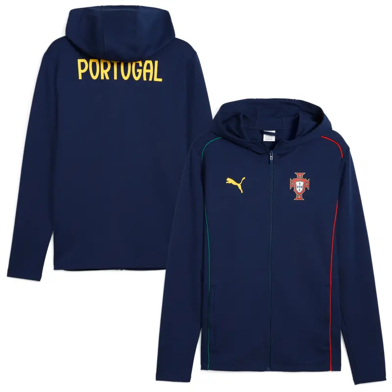 Portugal National Team Puma Casuals Full-Zip Hoodie – Navy – World Cup Soccer Shirts & Gear