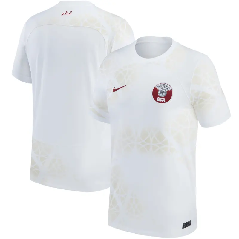 Qatar National Team Nike 2022/23 Away Replica Jersey – White – World Cup Soccer Shirts & Gear