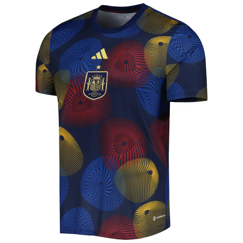 Spain National Team adidas 2022 AEROREADY Pre-Match Top – Navy – World Cup Soccer Shirts & Gear