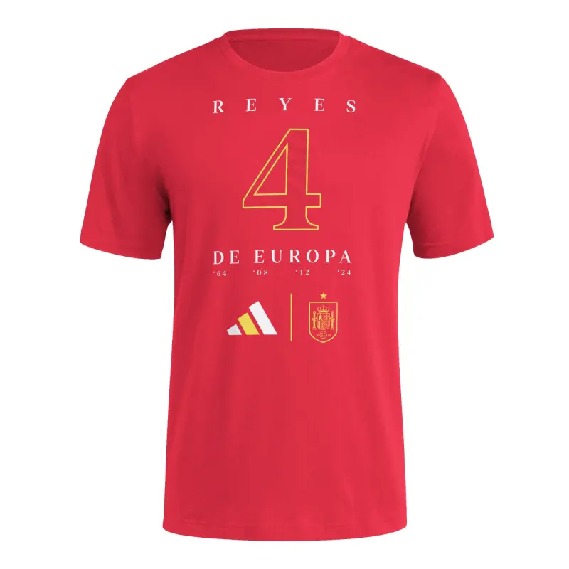 Spain National Team adidas 2024 European Champions T-Shirt – Red – World Cup Soccer Shirts & Gear