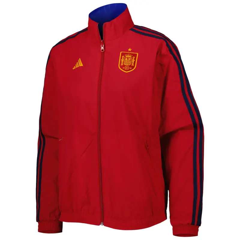 Spain National Team adidas Women’s Anthem AEROREADY Reversible Full-Zip Jacket – Red/Blue – World Cup Soccer Shirts & Gear